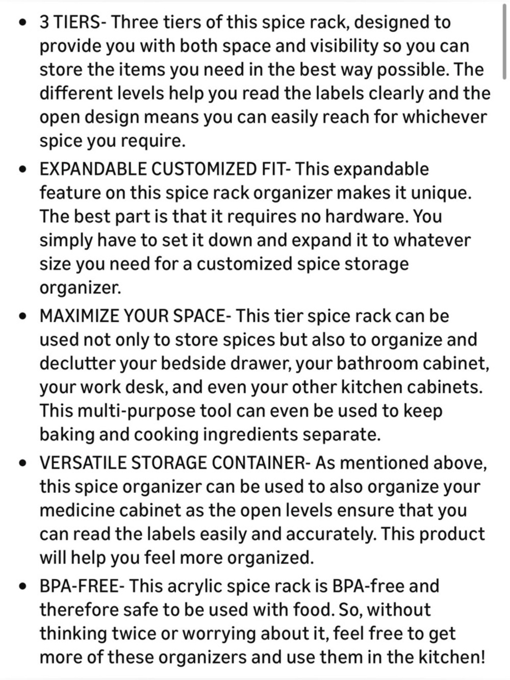 NEW - Expandable Spice Rack Organizer, 3-Tier - Picture 4 of 13